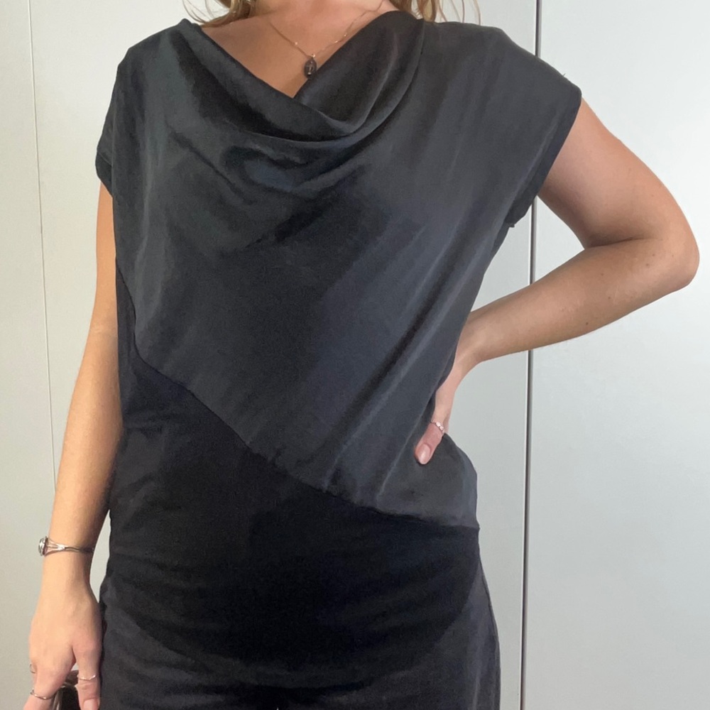 Vince Camuto black cowl neck blouse